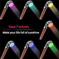thumbnail image 2 of Cabezal de ducha LED, Filtración de filtro Ahorro de agua de alta presión 7 colores automáticamente No se necesitan baterías Cabezales de ducha de mano con rociador 1.6 GPM para piel seca y cabello Xemadio LRWJ819, 2 of 8