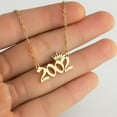 thumbnail image 6 of AYYUFE Number Pendant Year Necklace Crown Stainless Steel Exquisite Chain Women Necklace Birthday Gift, 6 of 8