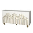 thumbnail image 5 of Tcbosik Sideboard Buffet Cabinet, 59.8" Modern Accent Cabinet with 4 Doors, Credenza Entryway Cabinet with Adjustable Shelves for Living Room, Dining Room, Ancient White & Gold, 5 of 8