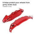 thumbnail image 3 of Couvercles d'Étrier de Frein Disque Rouge Universel 2 Pcs Accessoire Gauche Droite, 3 of 7