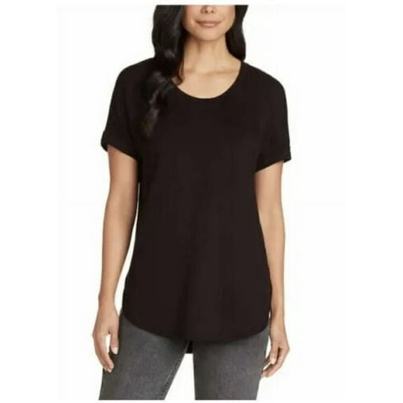 Matty M Ladies' French Terry Top, Black, Medium