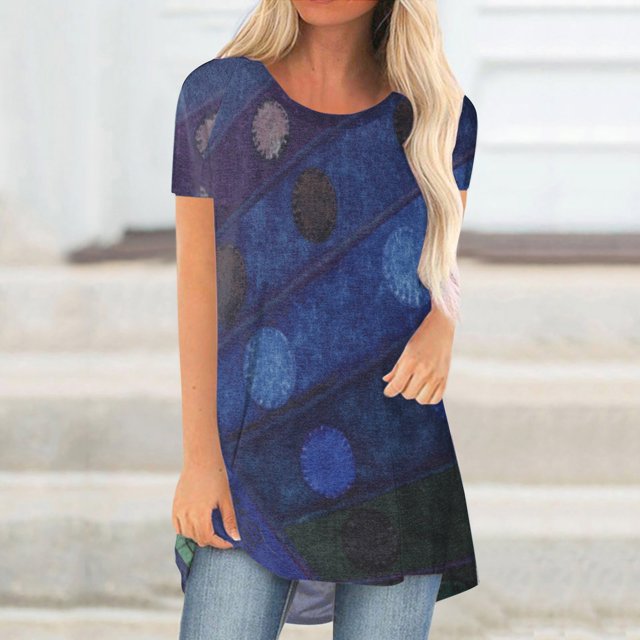Pntutb - Camiseta de manga corta con cuello redondo y estampado a la moda para mujer Pntutb Pntutb-1604