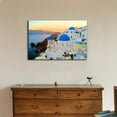 thumbnail image 2 of wall26 Canvas Print Wall Art View of The Blue Dome Churches of Santorini, Greece Cities Wilderness Photography Realism Chic Landscape Colorful Multicolor for Living Room, Bedroom, Office - 32"x4, 2 of 4
