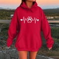 thumbnail image 2 of IWRICH Hoodie for Women Mens Cat Paw Sweatshirt Heart Graphic Hooded Pullover Pet Puppy Owner Lovers Matching Tops Beige 130, 2 of 4