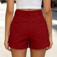 thumbnail image 6 of hoksml Classic Chino Shorts for Women - Mid Rise, Button Closure with Multi-Pockets, 6 of 6