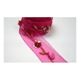 thumbnail image 2 of Altotux 1" Beaded Organza Ribbon Trim with Red Glass Bugle Beads Sequin By Yard, 2 of 4