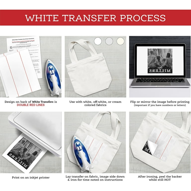 Pen + Gear White & Dark Fabric Transfer Paper, 8.5 x 11, 15 Sheets