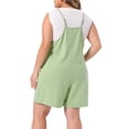 thumbnail image 4 of DARING DIVA Women's Plus Summer Casual Sleeveless Spaghetti Strap Romper 1X Green, 4 of 6