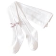 thumbnail image 1 of Medias para bebé niña con decoración de lazo, pantimedias de algodón de grosor medio para primavera y otoño, blanco L (95-105 cm/37,4-41,3), 1 of 5