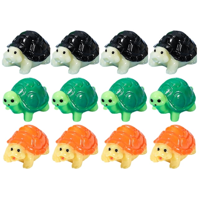 12pcs Miniature Turtle Ornaments Micro Landscape Resin Turtle Ornaments