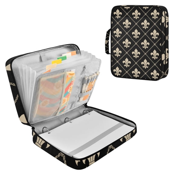 Seamless Mardi-gras Flowers Pattern Accordion File Organizer Expanding File Folder 3-Ring Binder Bag 500 Sheets A4 Size