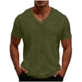 thumbnail image 2 of LWITHSZG Big and Tall Shirts for Men Casual Loose Fit V&nbsp;Neck Waffle Knit Tops Athletic Workout Work Basic Tees Shirt Summer Outfits S-5XL, 2 of 8