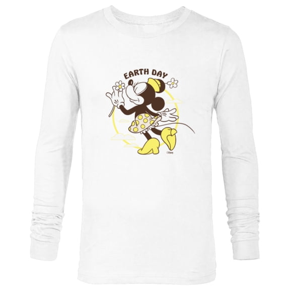 Disney Minnie Mouse Earth Day Clouds Flowers Retro Vintage - Long Sleeve T-Shirt for Men - Customized-White