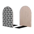 thumbnail image 2 of Zufioo Ying Yang Checkered Print Wooden Bookends, Metal Bookshelf Non-slip Bookends, Home Furnishings Suitable for Bookcases Offices, 2 of 8