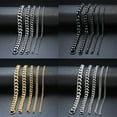 thumbnail image 6 of Basic 3/5/7/9/11mm Wide Curb Cuban Link Chain Bracelets for Men Women Jewelry Anti Allergy Stainless Steel Wristband Gifts GC, 6 of 6