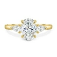 thumbnail image 2 of ESTE ORIGIN 2.5ct Oval Moissanite Three-Stone Engagement Ring with Pear-Shaped Side Stones in 18K Yellow Gold for Women – Available in US 4., 2 of 7