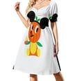 thumbnail image 2 of Vestido de manga corta con estampado de corazones pequeños y fondo de caramelo. Vestidos para mujer., 2 of 7
