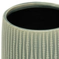 thumbnail image 4 of 6" Green Striped Ceramic Indoor Outdoor Round Pot Planter, 4 of 6