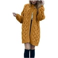 thumbnail image 1 of Women Casual Long Solid Sleeve Color Button Open Stitch Coat Cardigans Long Outwear Top, 1 of 5
