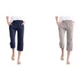 thumbnail image 1 of (2-Pack) Rinsvye Womens Casual Loose Fit Drawstring Solid Color Big Size Points Pants Comfort Summer Casual, 1 of 5