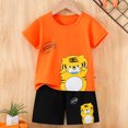 thumbnail image 2 of Shadoumai Toddler Boy Sets 5t Cartoon Dinosaur Crew Neck Short Sleeve Tops and Shorts Set Fashion 2pcs Kids Boys Basketball Set 2 Piece Summer Outfit Kids, 2 of 3