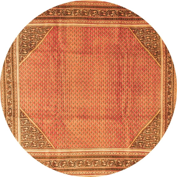Ahgly Company Indoor Round Persian Orange Traditional Area Rugs, 7' Round