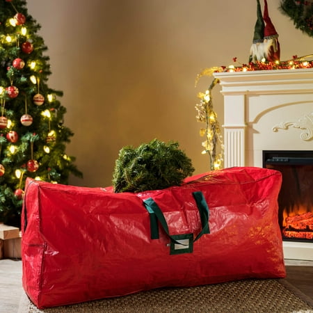 Artificial Christmas Tree Storage Bag - Fits Up to 7 Foot Holiday Xmas Disassembled Trees- Waterproof Material Protects from Dust, Moisture & Insects - Durable Reinforced Handles & Dual