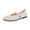 Beige, variant on Woven Flats for Women Ballet Flats Faux Leather Mary Jane with Buckle Strap, Casual Office Woven Ballerina, Soft All-Day Comfy Dressy Shoes Black 7