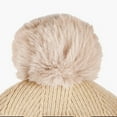 thumbnail image 6 of Xfvqtps Women Hat Scarf Glove Set Knit Plush Pompom Solid Color Touchscreen Winter Warm Stretchy Extended Beanie Neck Warmer Gloves Set Beige, 6 of 9