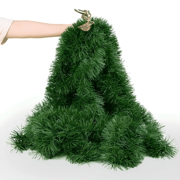 TUWAFE 50Ft Christmas Garland for Christmas Decoration,Non-Lit Soft Green Unlit Artificial Greenery Garland for Outdoor/Indoor Decor,Artificial Christmas Twist Garland for Wedding Party Decoration