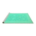 thumbnail image 2 of Ahgly Company Machine Washable Indoor Rectangle Oriental Turquoise Blue Modern Area Rugs, 8' x 12', 2 of 4