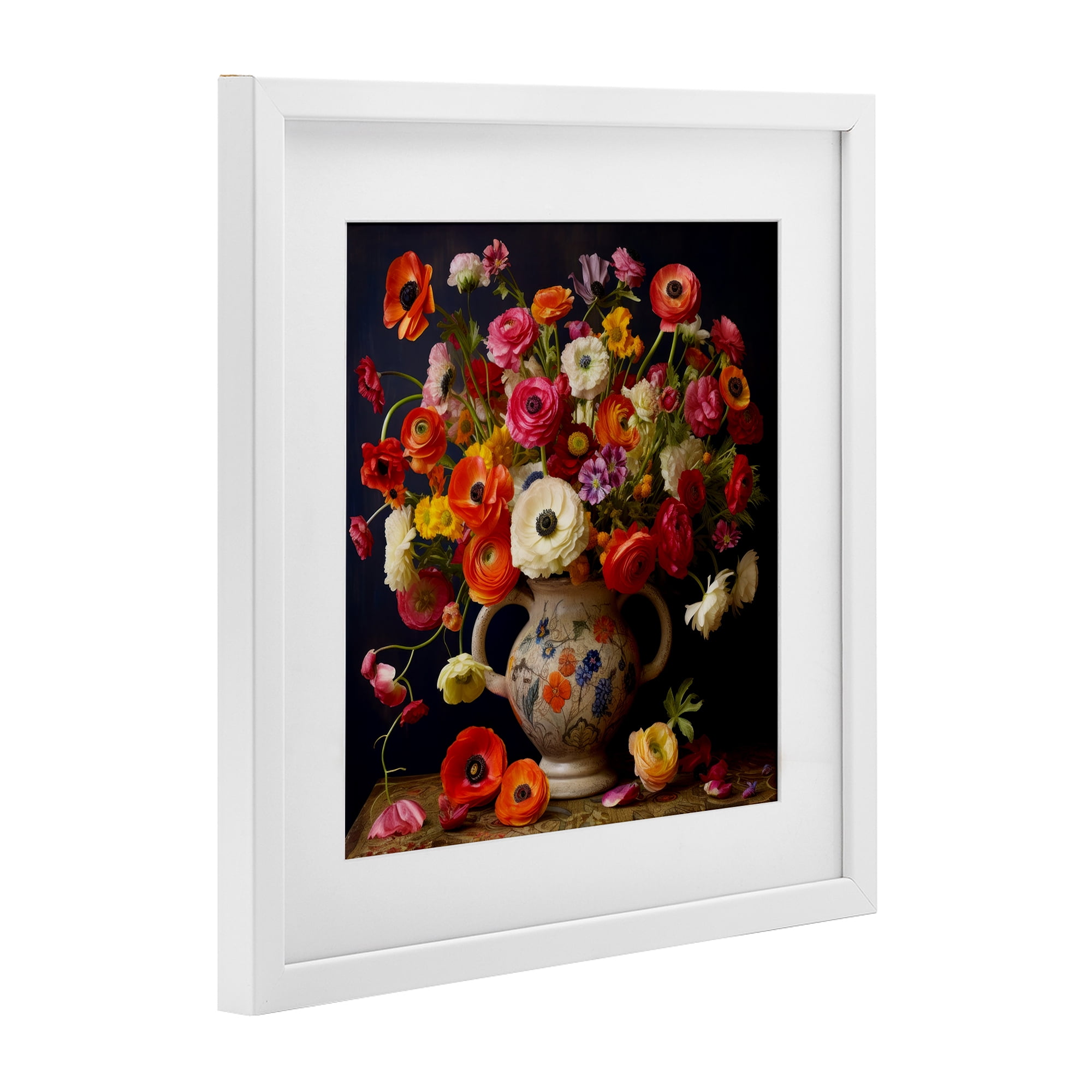 Stupell Industries Harmonious Bouquet Composition White Framed Print Under Glass, design by Lazar Studio