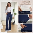 thumbnail image 3 of CoKate Women's Fleece Lined Flare Leggings with Pockets High Waisted Thermal Bootcut Yoga Pants for Winter, 3 of 7