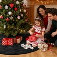 thumbnail image 2 of Sanmadrola Christmas Tree Skirt Black Plush Skirts Large Christmas Decorations Indoor Xmas Ornaments Holiday Decor for Home Party Holiday Decorations, 36in, 2 of 10