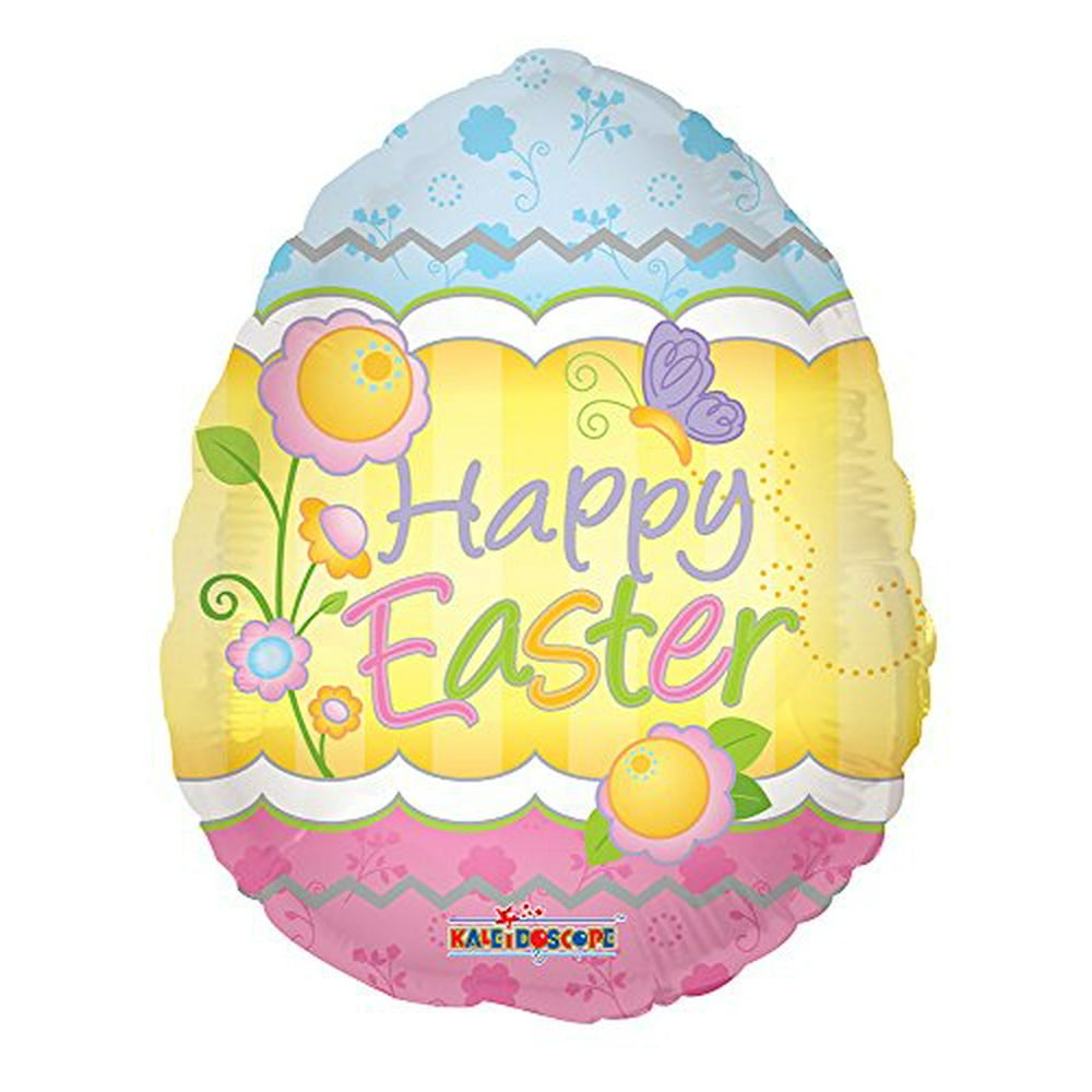 Happy Easter Egg Shaped 18" Mylar Balloon Bulk (5 Pack)