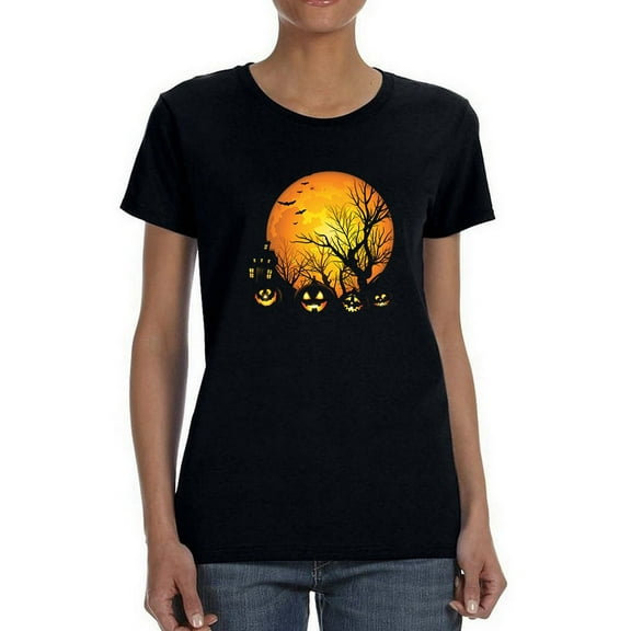 Night Orange 2 Complement Women Black T-Shirt, Female Large