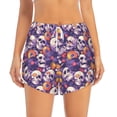 thumbnail image 2 of Fuzoiu music Skull record Print Women's Athletic Shorts, Double-Layer Running Shorts with Pocket,Women's Workout Shorts for Yoga, Gym, and Workouts-Small, 2 of 7