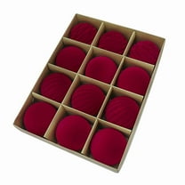 Feltree Flocked Christmas Ball Ornaments 12 Pcs, 3 Inch Velvet Hanging Balls for Tree and Home Decor