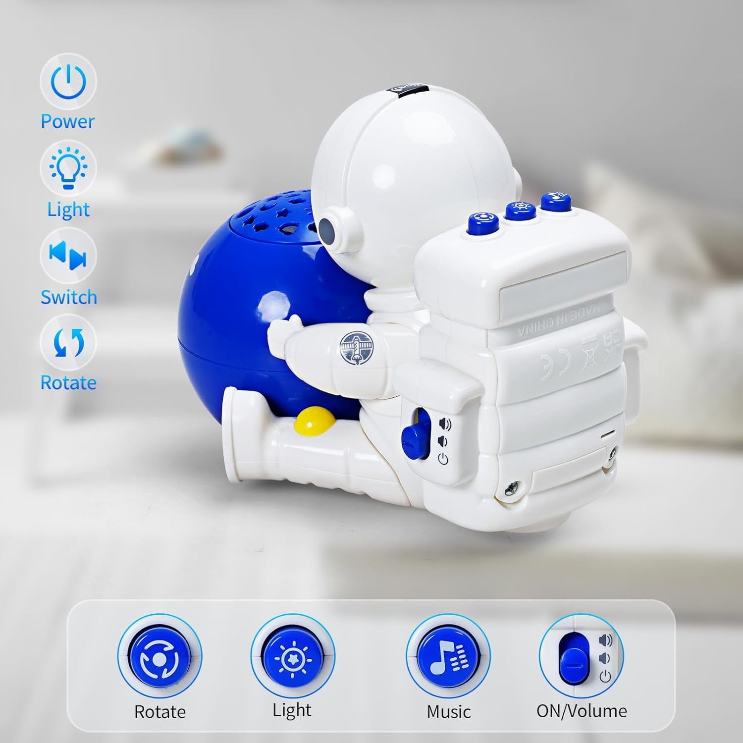Baby Crib Mobile with Music and Lights, Space Baby Mobile for Crib with Remote Control, Baby Crib Toy for Babies Boys Girls