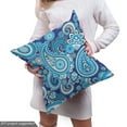 thumbnail image 4 of Ambesonne Paisley Fabric by the Yard Upholstery, Flowers Leaves and Dots, 3 Yards, Blue, 4 of 4