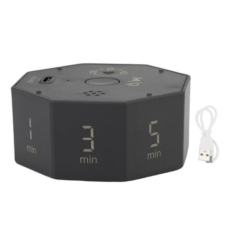 BIMZUC Rechargeable 8-Angle LCD Countdown Timer – 7 Preset Durations, Silent Mode, USB-C Charge, 24-Hour Battery, Ideal for Kitchen, Study & Fitness