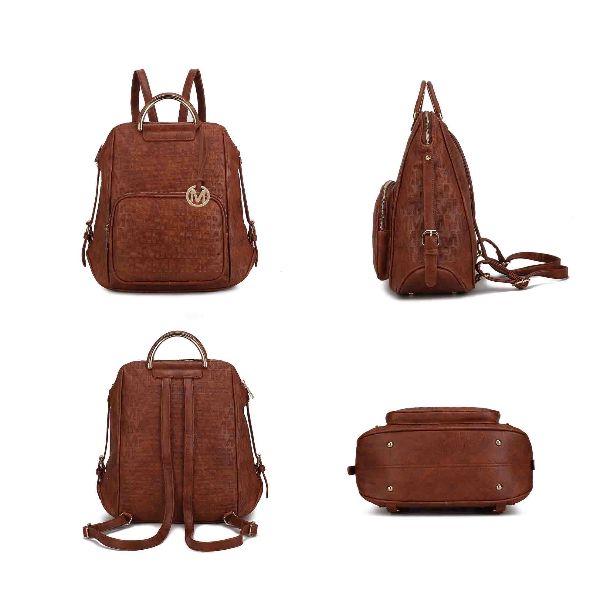 MKF Collection Torra Women's Backpack, Vegan Leather Bookbag Purse for Travel, Work and School by Mia K. - Rose Pink MKF Collection Torra Women's Backpack, Vegan Leather Bookbag Purse for Travel, Work and School by Mia K. - Rose Pink