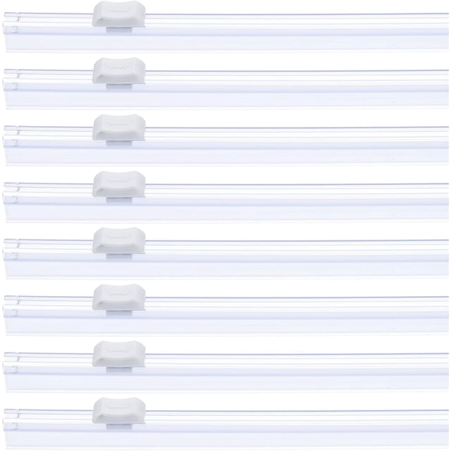 PATIKIL 8pcs Plastic Wrap Cutter, 12in Plastic Wrap Slide Cutter Snap Card Slot Installation Replacement for Aluminum Foil Wax Paper Parchment Paper Wrap Dispenser, White