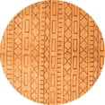 thumbnail image 1 of Ahgly Company Indoor Round Abstract Orange Contemporary Area Rugs, 4' Round, 1 of 1