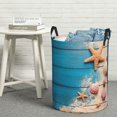 thumbnail image 5 of Goofa Shells and Starfish Printed Circular Hamper,Laundry Basket with Handles,Storage Baskets Foldable,Large Capacity Laundry Hamper-Medium, 5 of 8