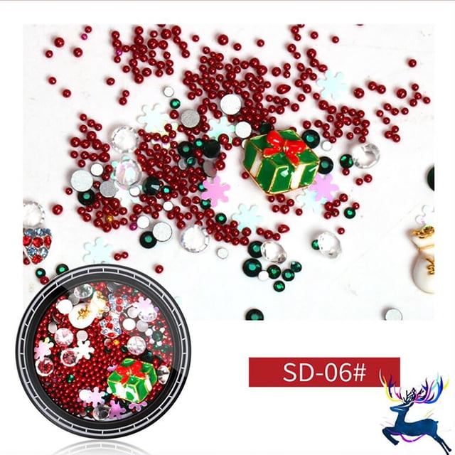 Fiudx Decoración de Uñas, Elegante Juego Decopos de Nieve de Perla, Kit de Diamantes de Imitación de Aleación Duradera, Uñas Artificiales Naturales, Arte para Usar En Casa, Regalo para Principiantes,