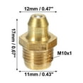thumbnail image 3 of Unique Bargains 50 Pcs M10x1 Grease Nipple Fitting Straight 180 Degree Angle Brass Grease Zerk Fitting Adapter for Car, 3 of 6