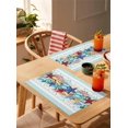 thumbnail image 3 of Summer Ocean Beach Teal Placemats Set of 6 Washable Table Mats for Kitchen Dining Table, Heat-Resistant Cotton Linen Place Mats for Indoor Outdoor Parties Holiday Decoration, Starfish Shells Coral, 3 of 6
