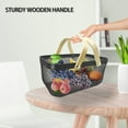 thumbnail image 6 of Black Mesh Storage Basket with Wooden Handle,Multi-Functional Picking Baskets,Garden Harvest Basket,Kitchen Metal Mesh Gathering Basket, for Vegetables Fruit Egg, 6 of 7