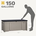 thumbnail image 5 of 150 Gallon Outdoor Storage Box, Large Resin Deck Box with Louver Design, Lockable  Storage Bin for Indoor and Outdoor Use, Pillows, Tools, and Pool Supplies - Black & Brown, 5 of 7